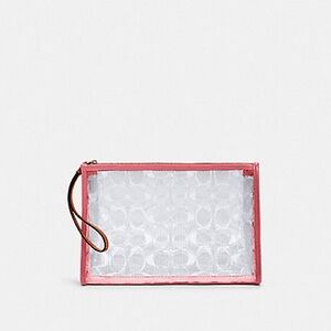 COACH BEACH CLUTCH IN SIGNATURE CLEAR CANVAS